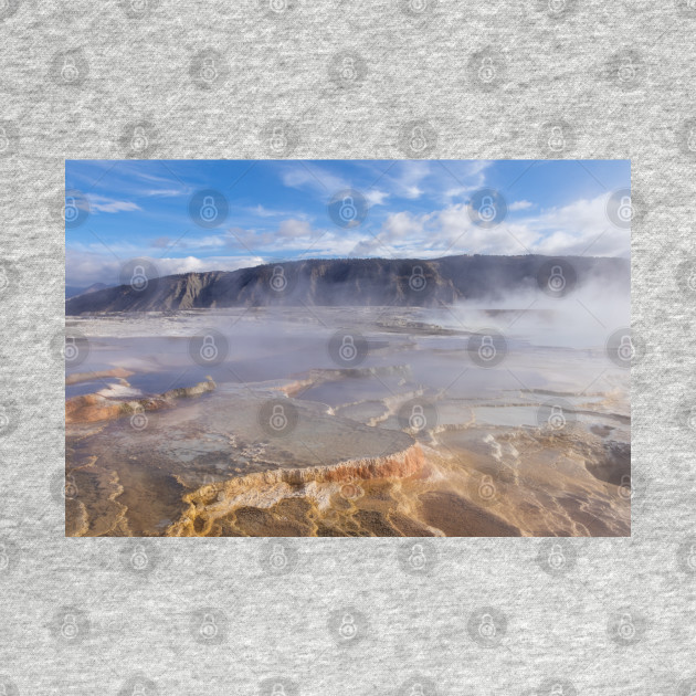 Steaming Colorful Landscape in Yellowstone by SafariByMarisa
